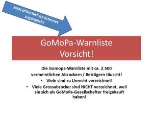 Vorsicht bei der GoMoPa-Warnliste!